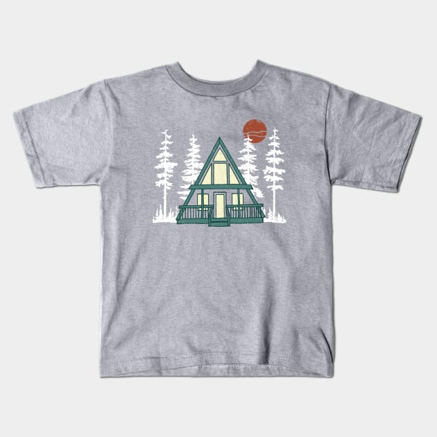 A Frame with Pine Trees Kids T-Shirt by GreatLakesLocals